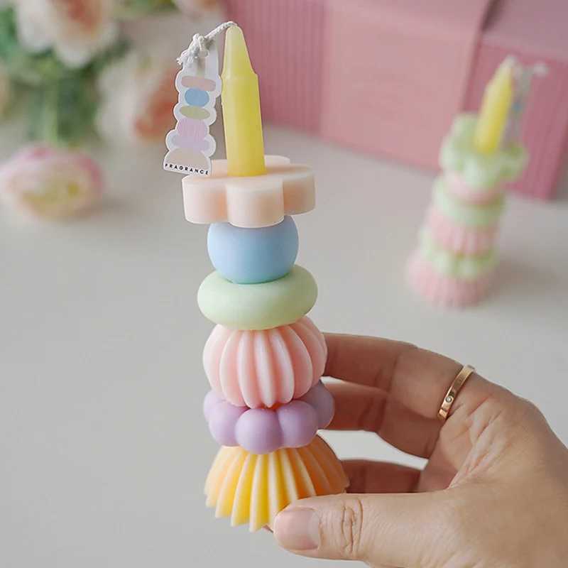 Stackable Geometry Scented Candle Aromath Soy Wax Candles for Weddings Birthdays Candles Party Home Decoration Souvenirs Gifts W250704