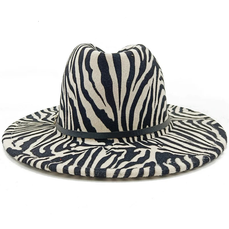 Hip-hop fedora hat zebra pattern LOVE accessories jazz hat lovers hat stage unisex autumn and winter hat 250701