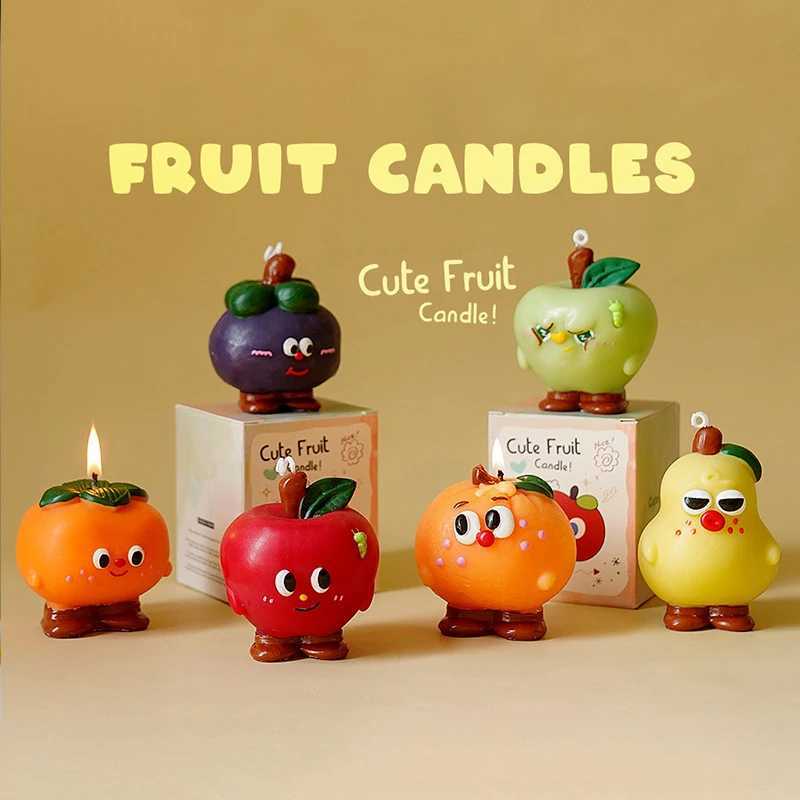 1p Lovely Eexpression Miniature Scented Candles Realistic Fruit-Scented Aromatherapy Candles Perfect as a Trendy Photo Prop W250704