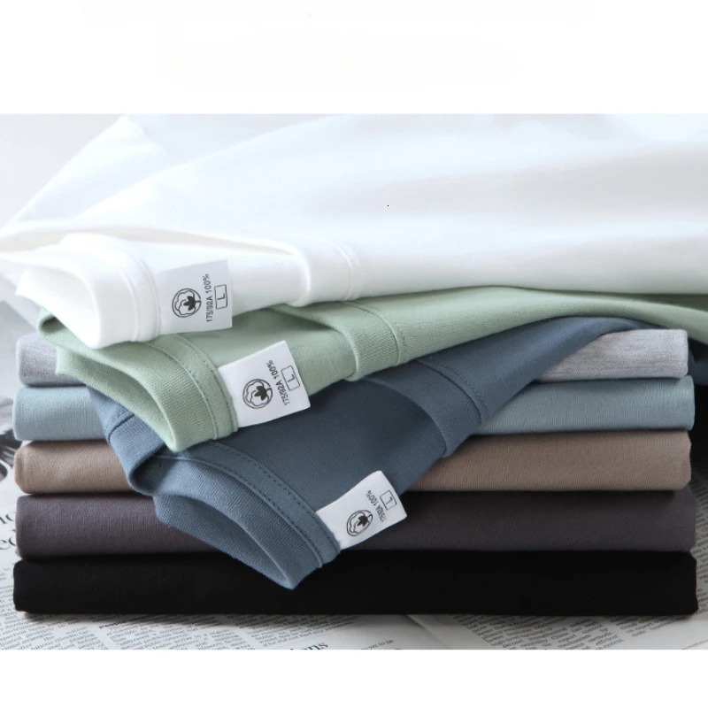 Mens Cotton T-shirt Long-sleeved Spring Autumn Solid Color Bottoming Shirt O-neck Universal Casual T-shirt Top Basic Style 250704