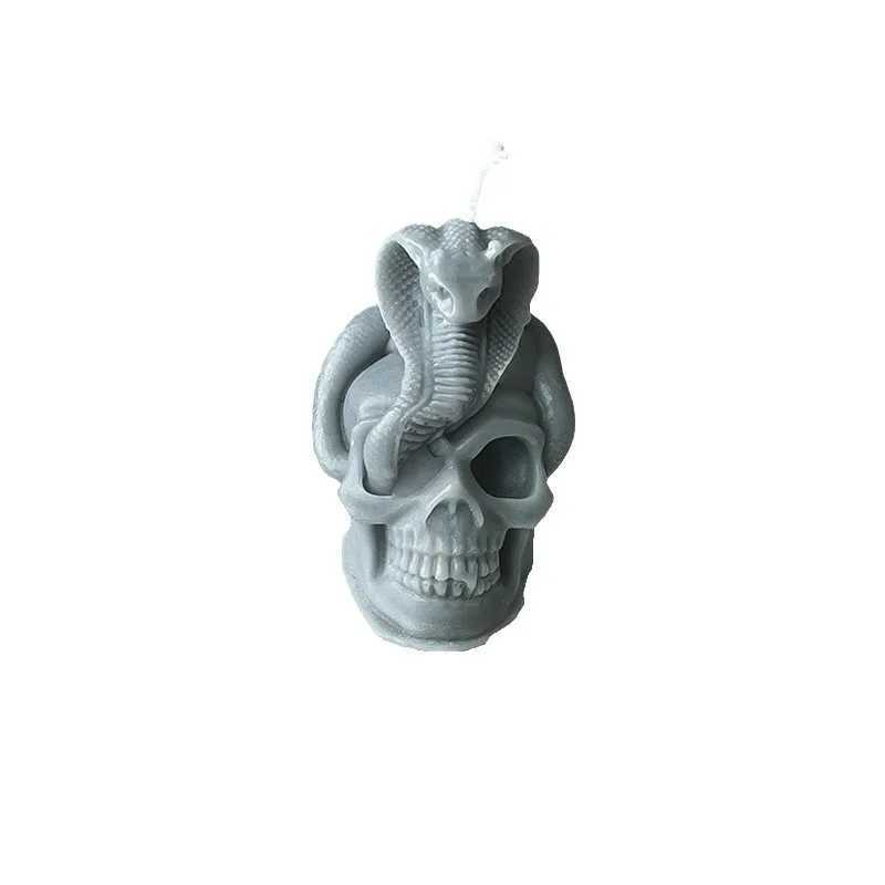 1pc Halloween Aromatic Candle Handmade Skull Shape Scented Candle Aromatherapy Soy Wax Candle for Party Home Decoration Ornaments W250704