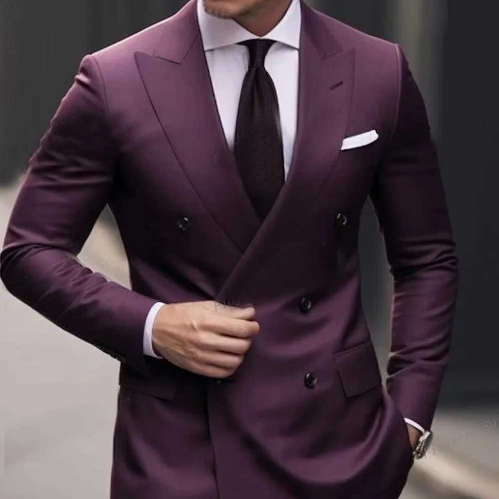 7 Colors Fashion Blazer Suit for Men 2 Pieces Outfit Set High Quality Pants Mens Clothing Wedding Tuxedo Jackets X250704
