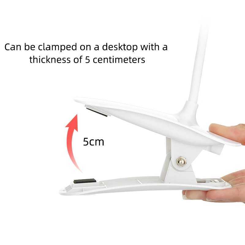 LED Desk Lamp Clip-on Type USB Charging With Built-in Lithium Battery Touch Dimming Student Learning Reading Desk Lamp XJ250703