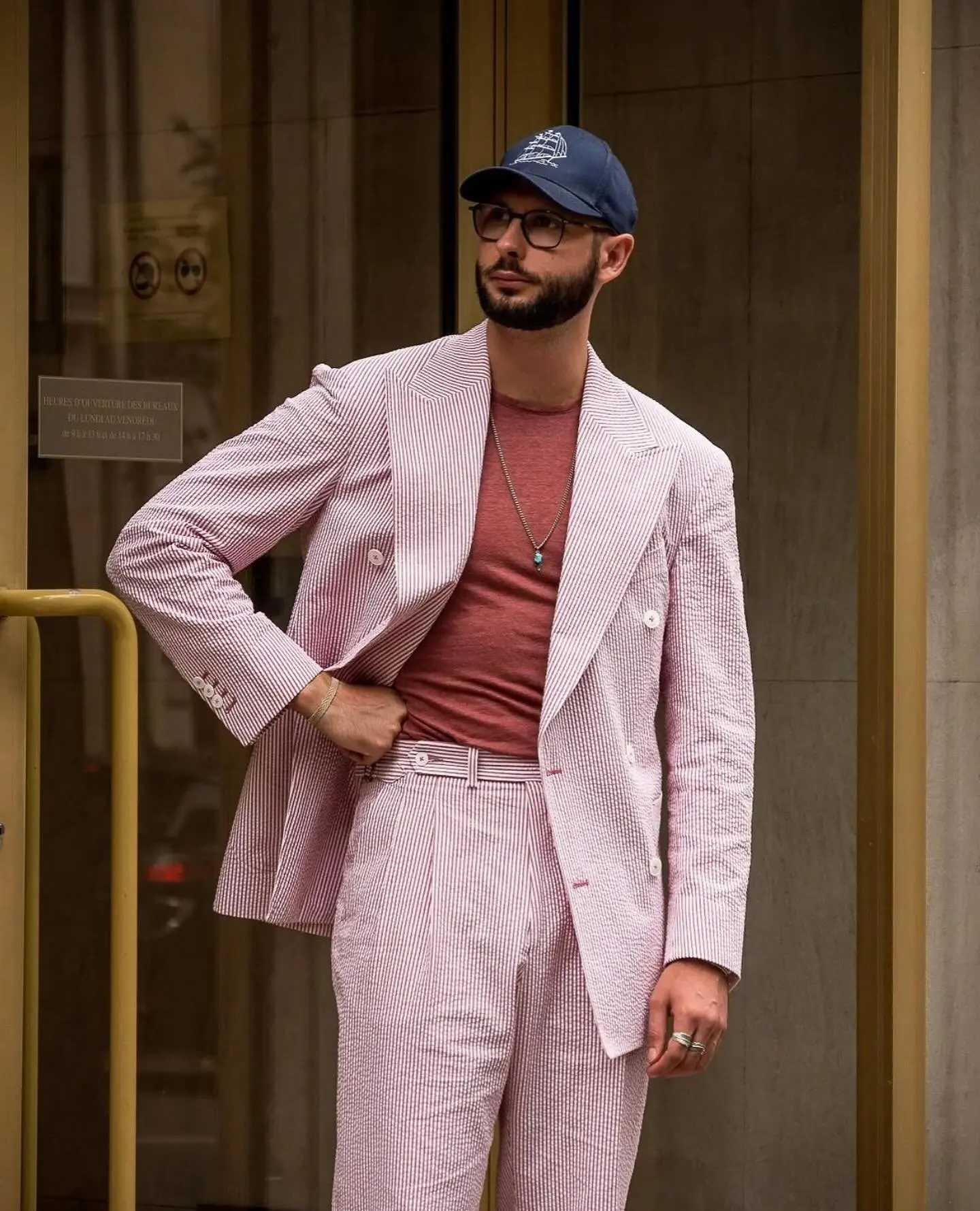 Mens Striped Suit Two Piece Suit Elegant Fashion Suit Business Casual Work Wear Party Dress Mens Commuter Wear Mens Clothing X250704