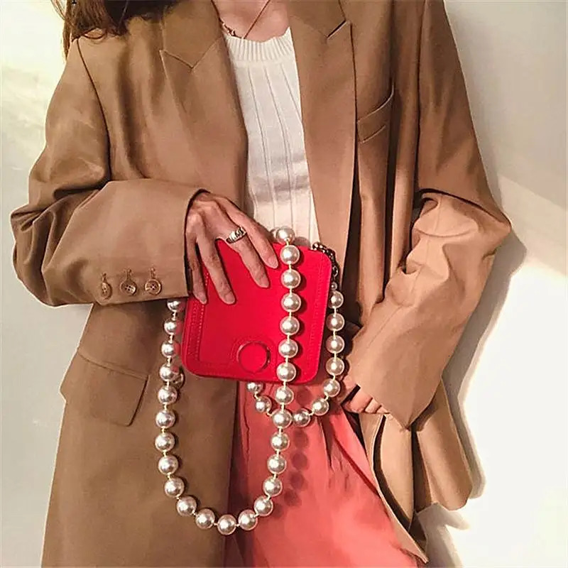 1Pc 30cm50cm70cm90cm Handbag Replacement Big Pearls Chain Shoulder Bag Strap DIY Purse Chains Handles Bag Accessories 250704