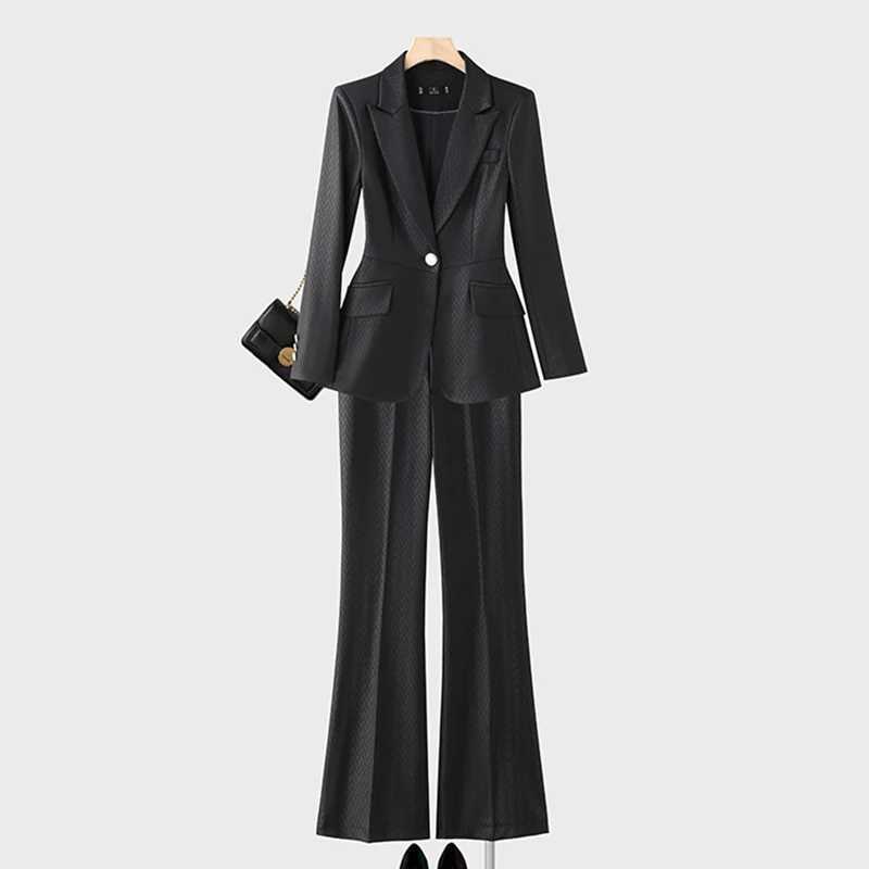 ZJYT Fashion Spring Autumn Pant Suit Women Office Business Chic One Button Blazer Trousers Set 2 Piece Outfit Grn Plus Size X250704