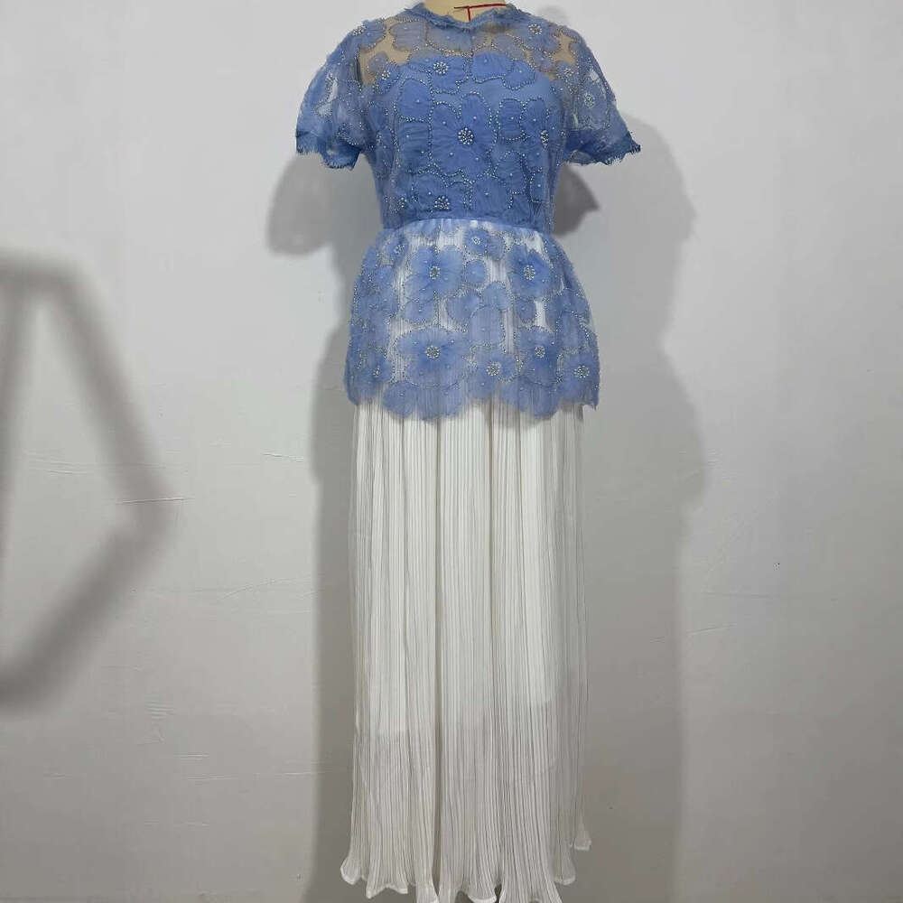 White Skirt Maxi Skirt Spring New Fashion Casual Cute Lace Floral Strap Dress Long Skirt