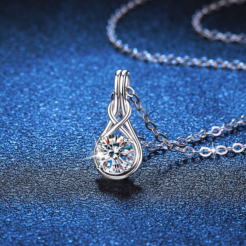 Korean S925tyle Pure S925ier Pendant Women TwiS925t S925imple Light 1 caratS925 MoiS925S925anite Necklace cb5