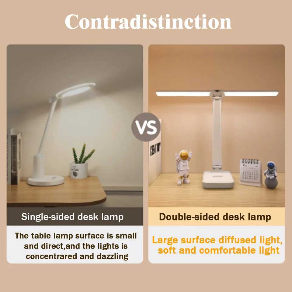 3-Level Dimmable Touch Night Light USB Rechargeable Eye Protection Foldable Table Lamp for Bedroom Bedside Desk XJ250703
