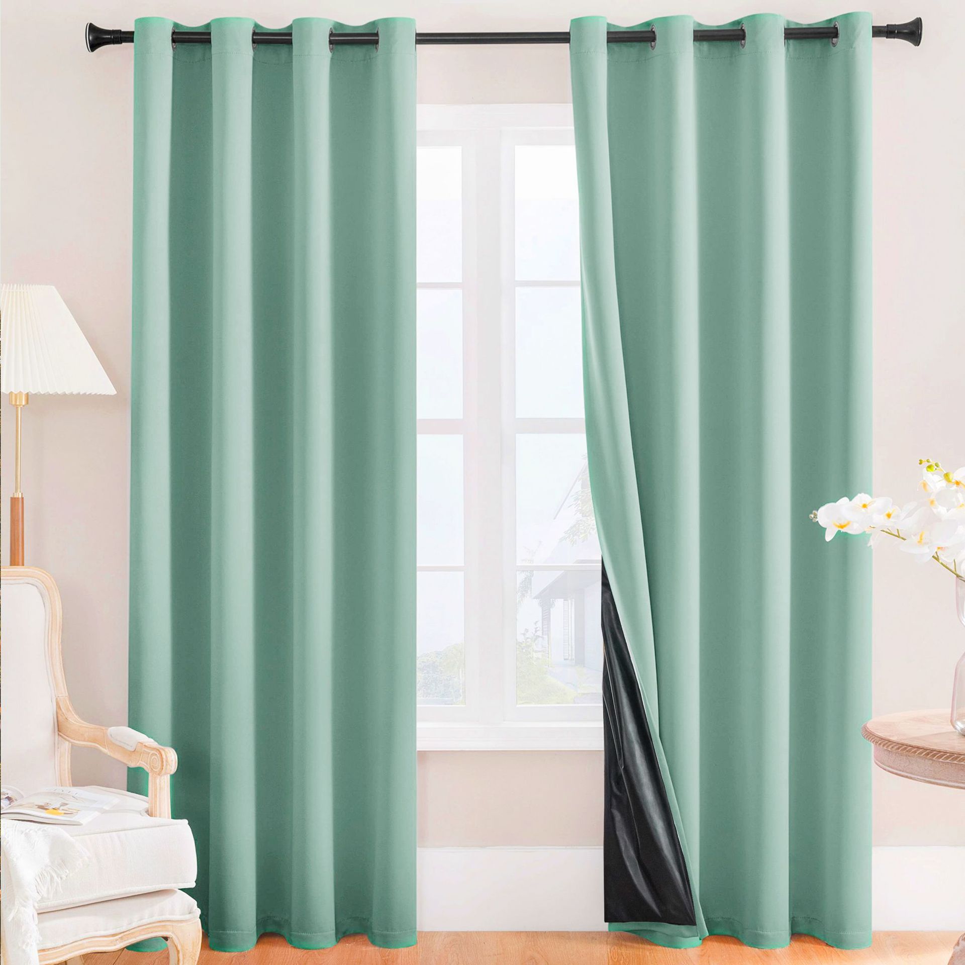 YL-35556 coated foreign trade curtains full light-proof waterproof solid color heat insulation curtain finished product