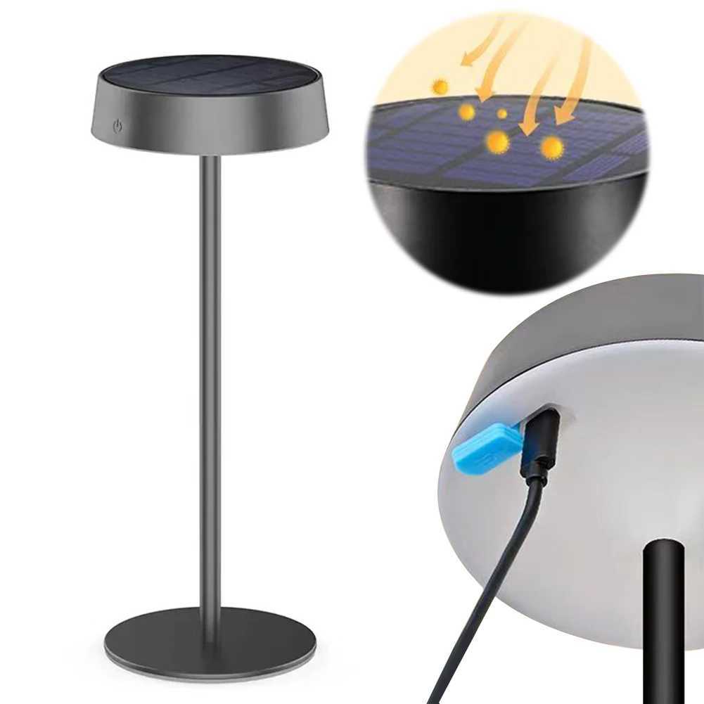 Solar Table Lamp Dimmable LED Desk Lamp Waterproof Cordless Table Lamp Rechargeable Night Lamp for Indoor Outdoor Night Lights XJ250703
