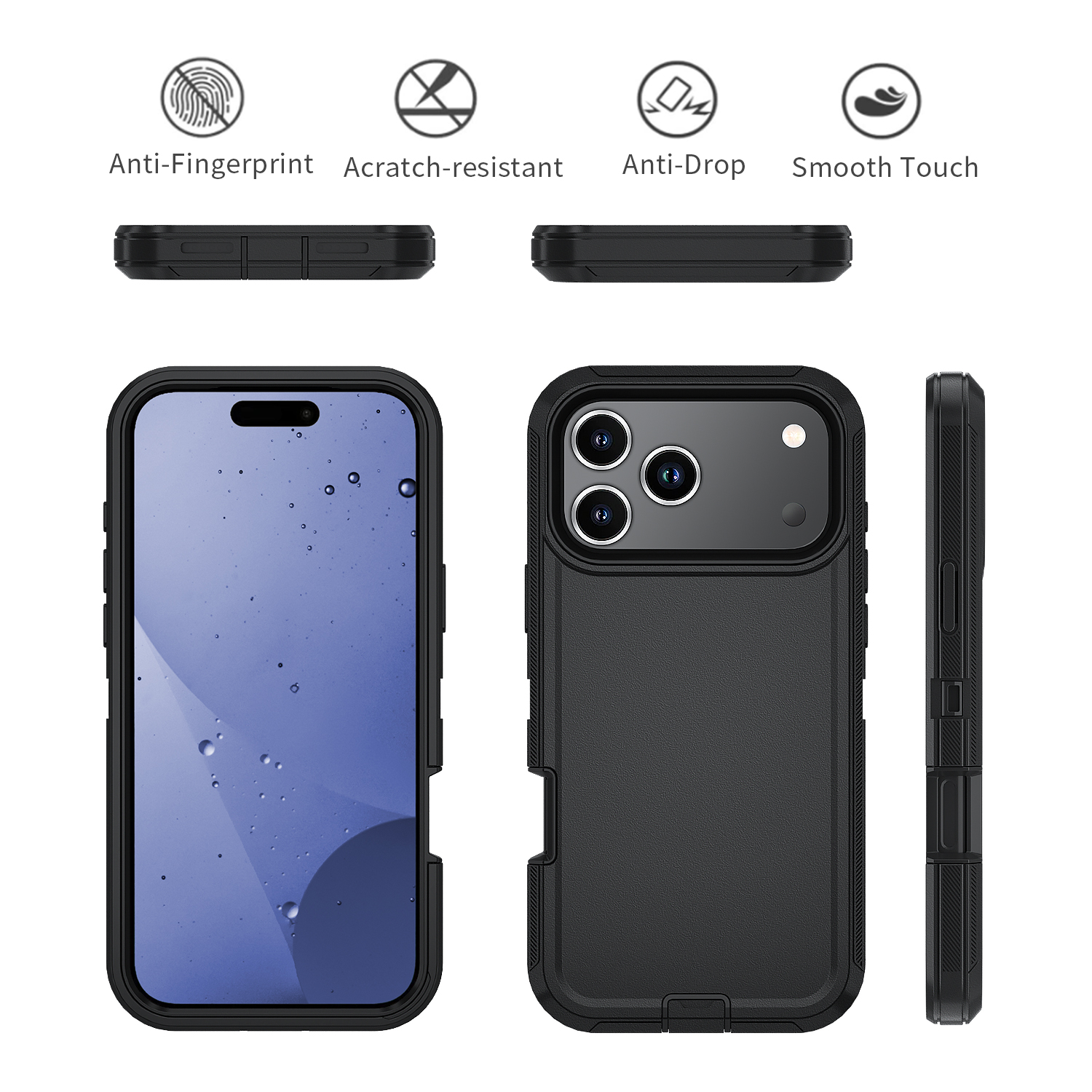 Heavy Duty Armor Full Body Shockproof Hybrid Rugged Case For iPhone 17 Air 16e 16 15 14 13 12 11 Pro XS MAX 8 7 Plus Samsung S25 Edge S24 FE S23 Ultra