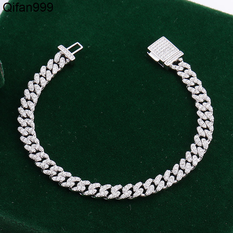 Wholesale Moissanite Cuban Bracelet Men Hip Hop Style Diamond Cuban Chain Fashion Bracelet