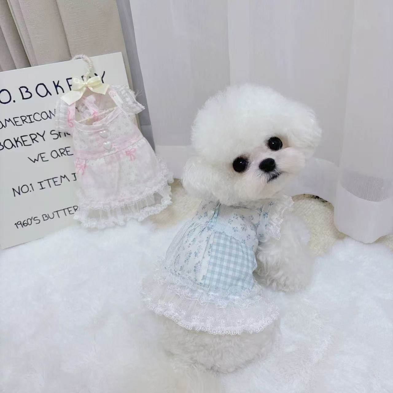 T620 Dog Cute Bear Doll Collar Overall Dress