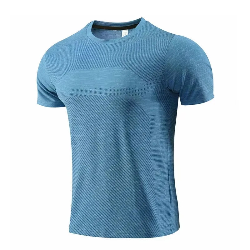 Men Outdoor Shirts New Fitness Gym Football Soccer Mesh Back Sports Quick-dry T-shirt Skinny Male