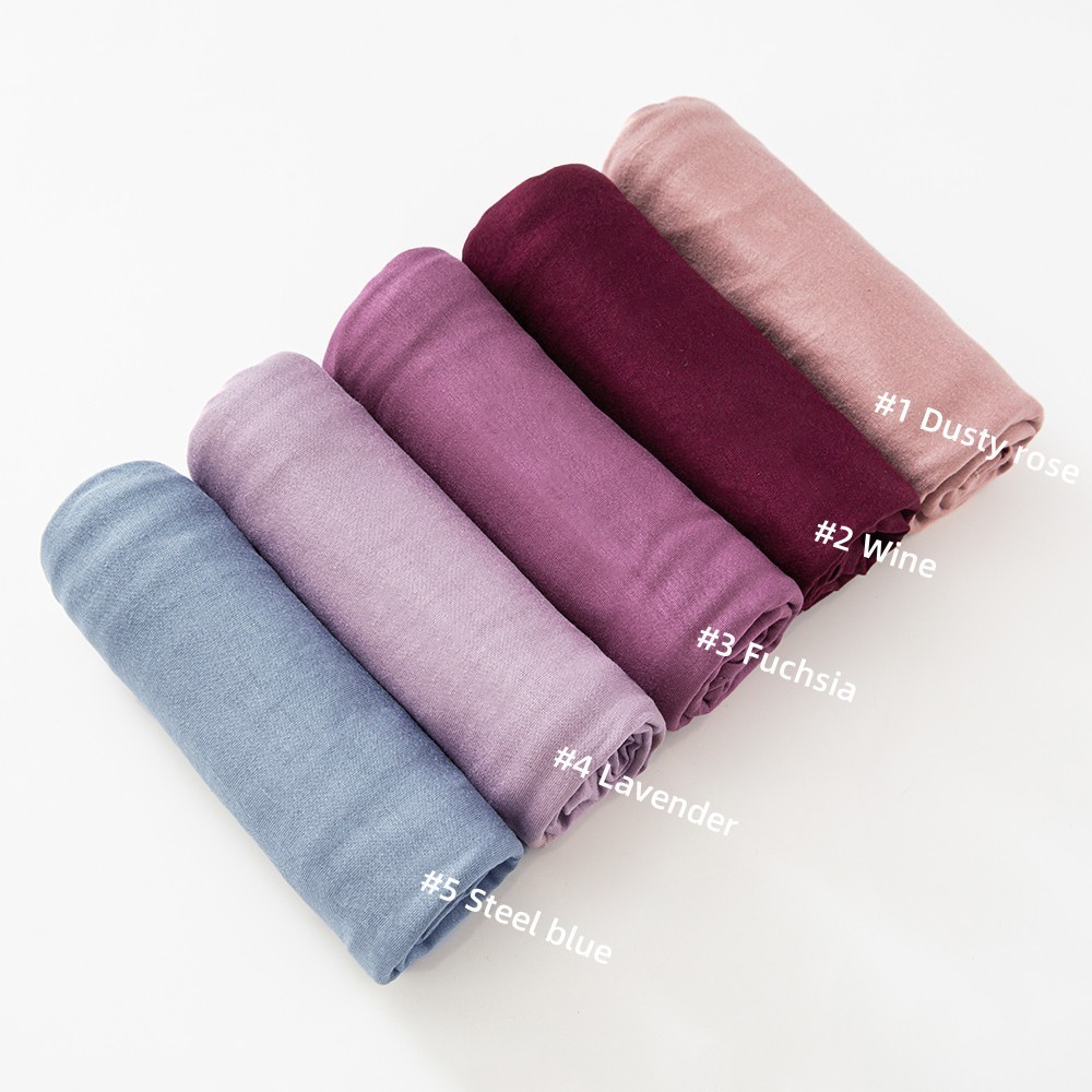 Premium Jersey Hijab Scarf Solid Muslim Long Scarves Turban Shawl Elastic Cotton Arab Headscarf Head Wraps Saudi Hijabs 250328