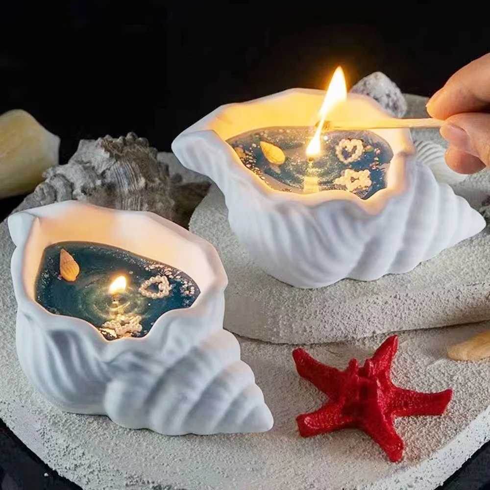 Ocean Jelly Wax Candle - Moonlight Seashell with Starfish 4 Scents Gel Wax in Gypsum Shell Non-Toxic Beach Decor Gift Dreamy W250704