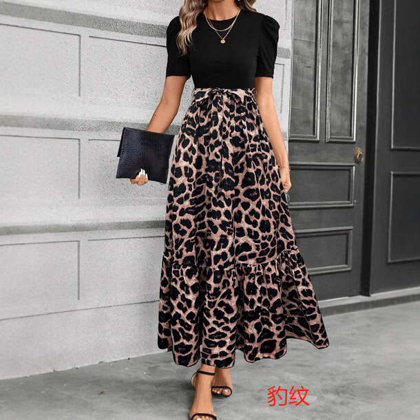 2025 New Style Unique Clothing European and American Women's Fashion Floral Print High Waist Fashionable Elegant Dress