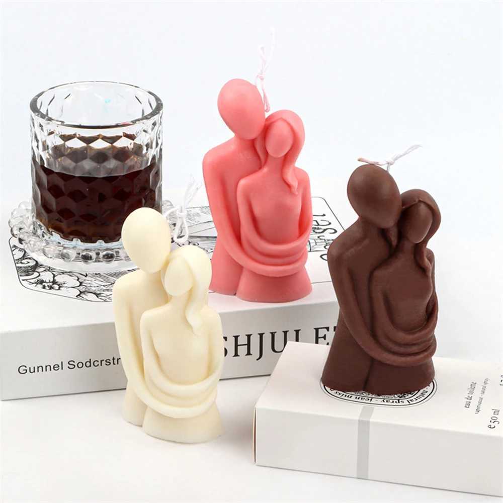 Abstract Couple Hugging Soy Wax Candles Aromatherapy Scented Candles Cube Candles Home Decor Wedding Party Guest Gift Souvenirs W250704