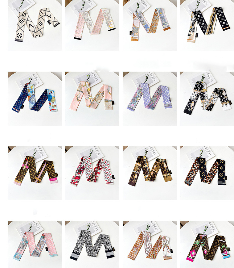 Personality Classic Twilly Womens Headband Fashion Bag Scarfs Designer Scarf for Women Hair Thin Scarves Neck Tie 120-8cm 20style