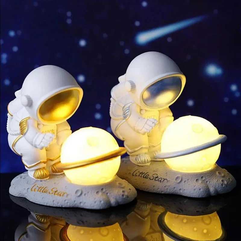 Astronaut Night Light Baby Sleeping Bedside Night Lamp Resin Cartoon LED Night Lamp Soft Lighting Table Lamp Birthday GiftXJ250703