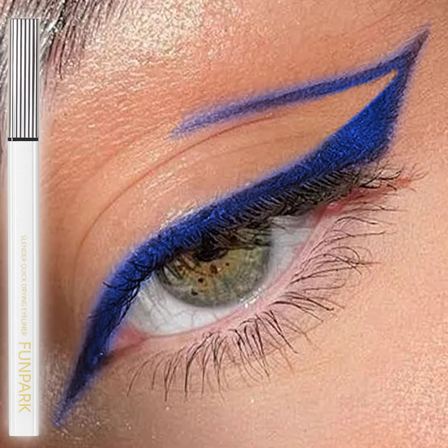 1PC Blue Quick Drying Liquid Eyeliner Pen Waterproof Smooth Long Lasting Colourful Pigment Eye Liner Pen Makeup Eye Beauty 250704