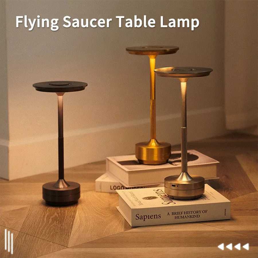 Wireless Simple Charging LED Desk Lamp Restaurant Bar Table Lamp Dimming Atmosphere Retro Portable Charging Touch USB Read LampXJ250703