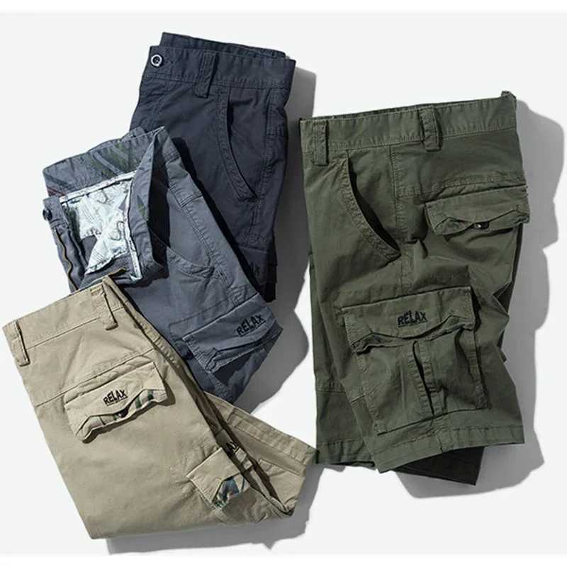 Summer Men New Cargo Shorts Mens Fashion Cotton Beach Multi Pocket Shorts Men Breathable Casual Joggers Shorts Male Dropshipping W250705