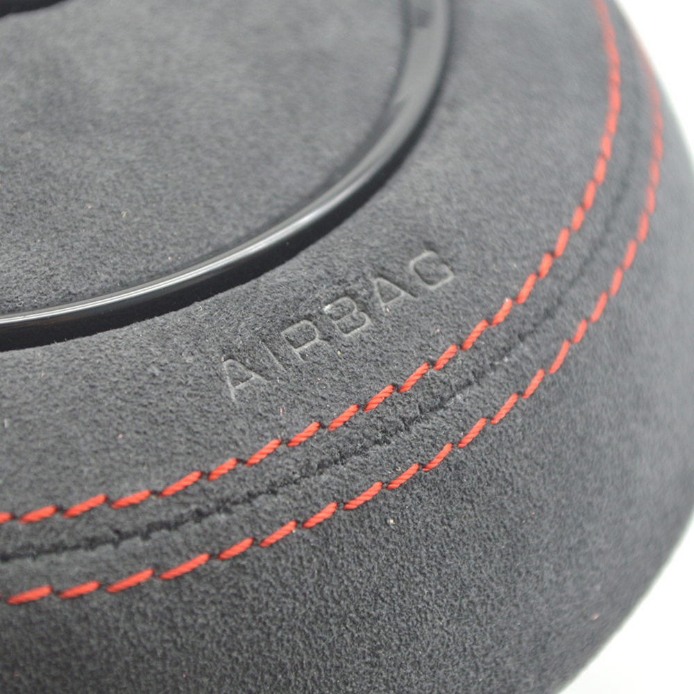 For Audi A4 B8 A3 8V white black red Alcantara Steering wheel decorative cover painting black painting silver