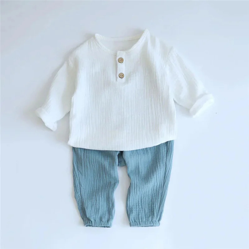 2Pcs Organic Cotton Kids Baby Sets Spring Summer Solid Tshirt Top Pant Casual Toddler Boy Clothing 250729