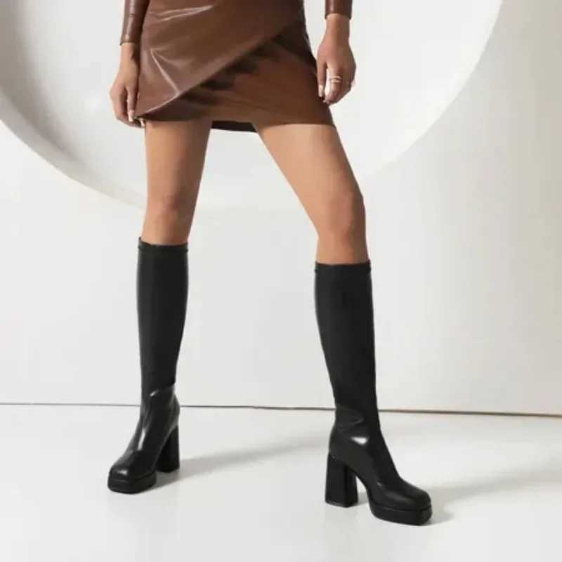Boots Winter Shoes For Women Round Toe Designer Platform Sexy Thigh High Heels High Sexy Stiletto Low 2025 FAshion Z250704