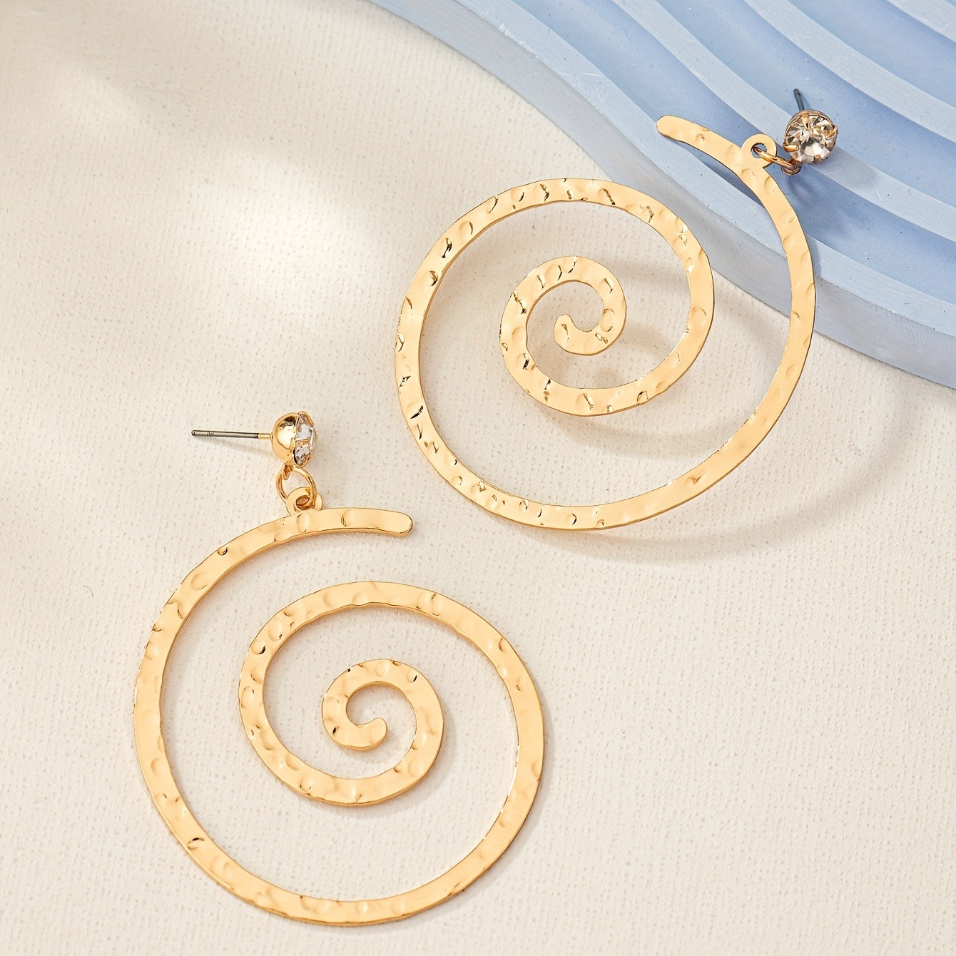 Exaggerated Fun Mosquito Coil Geometric Earrings Personality Rhythm Spiral Line Hammer Pattern Ear Jewelry Fashion Accessories For Women