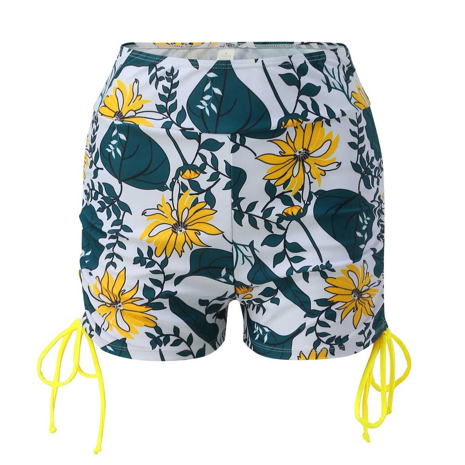 2 Piece Tankini Sets Swimsuit For Women Bathing Suits Solid Bikini Tops Floral Print Boyshorts Drawstring Beach Shorts Plus Size XJ250624