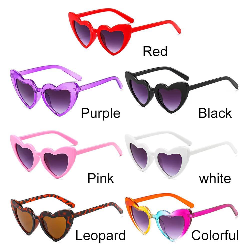 Kids Heart-Shaped Sunglasses 2023 Summer Children Glasses Cute Love Heart Sun Shades Eyewear for 3-9 Years Boys Girls ddmythur Z260305