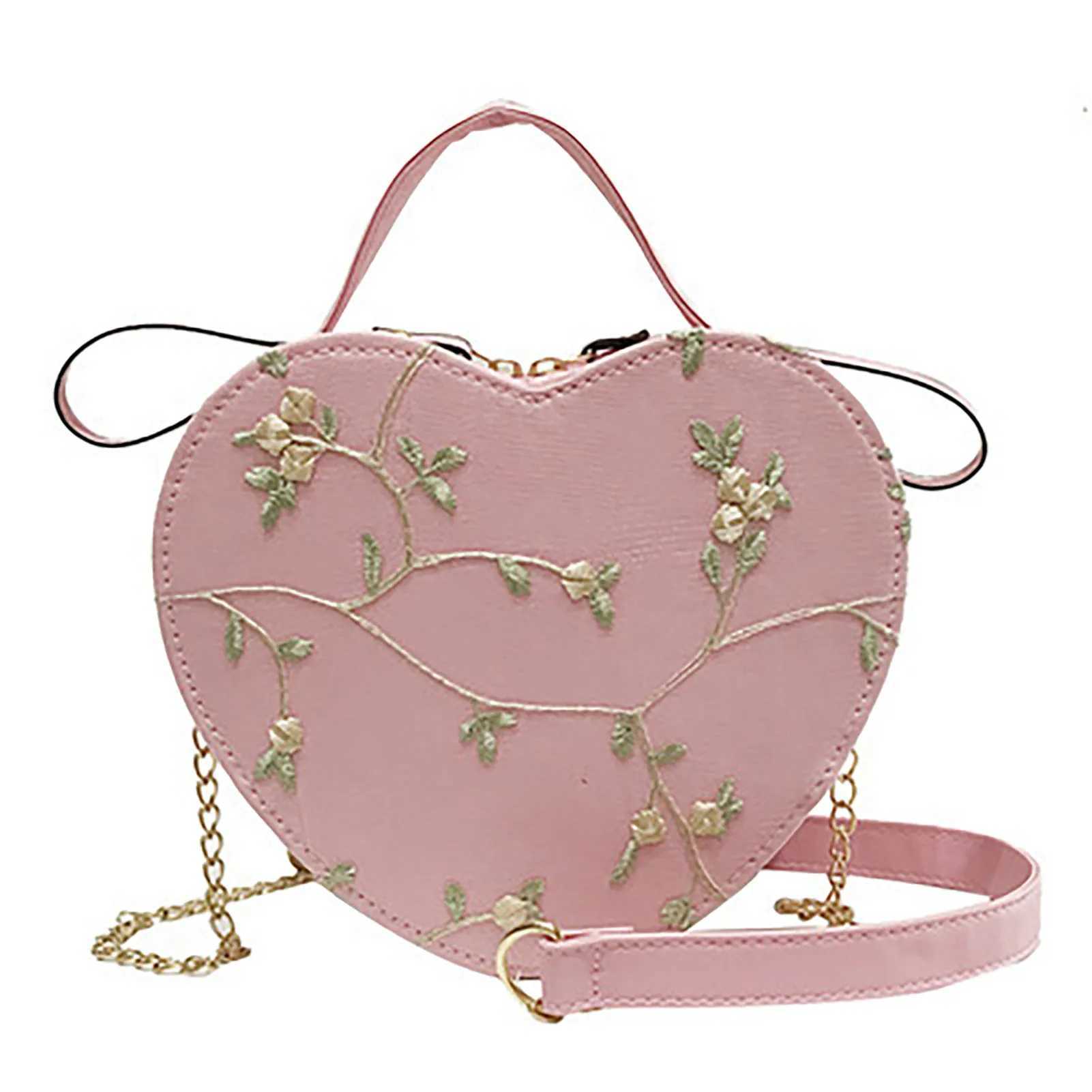 Womans Crossbody Shoulder Bag Large Capacity Heart-shaped Handbags with Chain Strap for Commuting Business Travel XJ250704