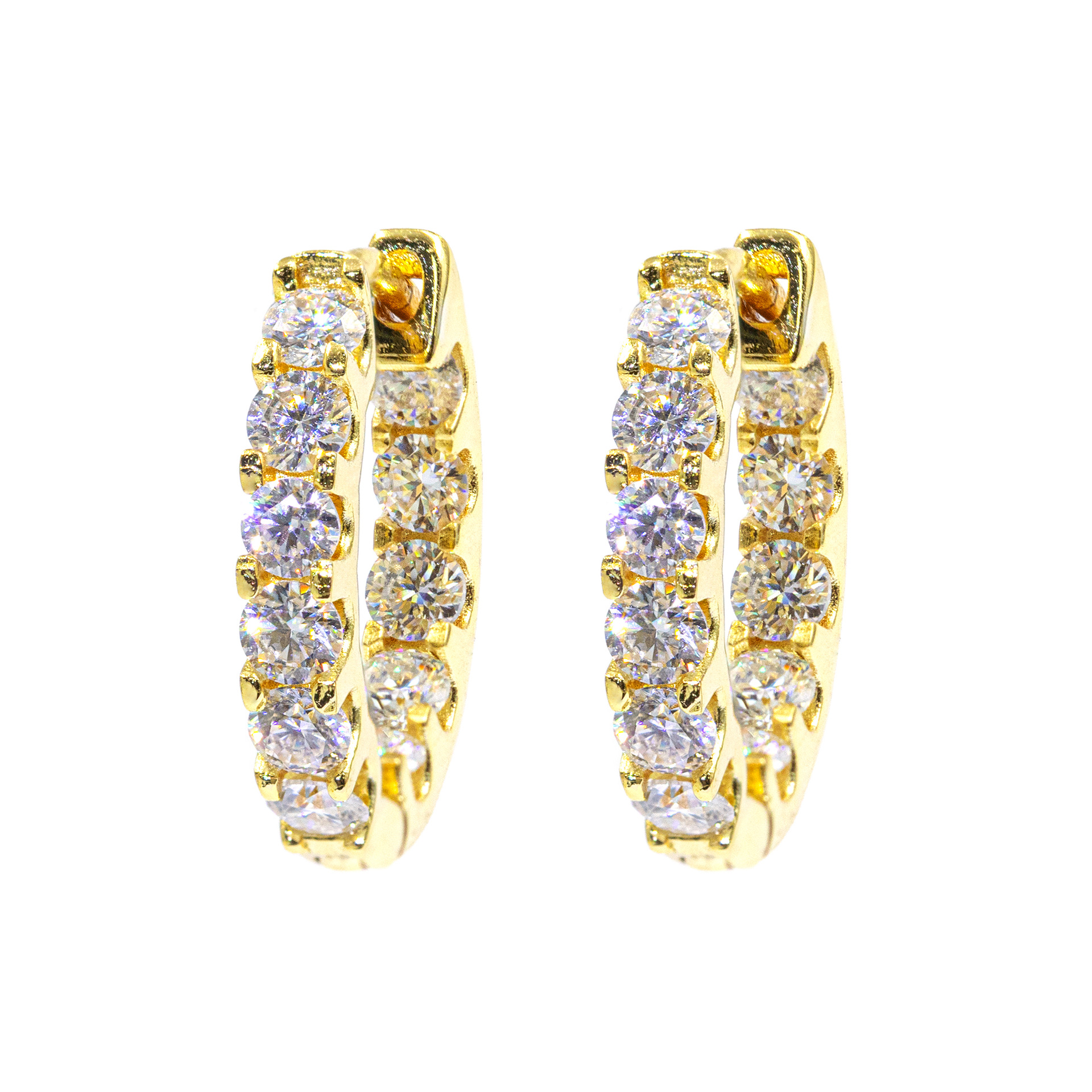 Fashion Women Tennis Earrings Luxury 925 Sterling Silver Jewelry 3MM VVS Moissanite Diamond Hoop Earrings for Engagement