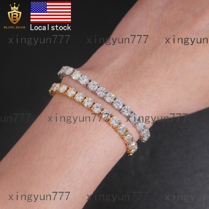 5mm Tennis Chains Bracelet Necklace Hip Hop Jewelry 925 Sterling Silver Vvs1 Moissanite Iced Out Gra Certificate
