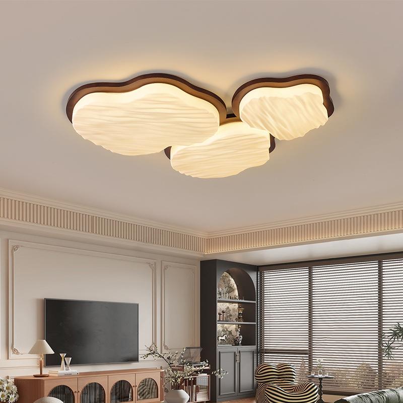 Full Spectrum LED Walnut Pendant Lamp - Classic Solid Wood Interior Lighting for Bedrooms Fixtures Antique Design for Reading Room Illumination