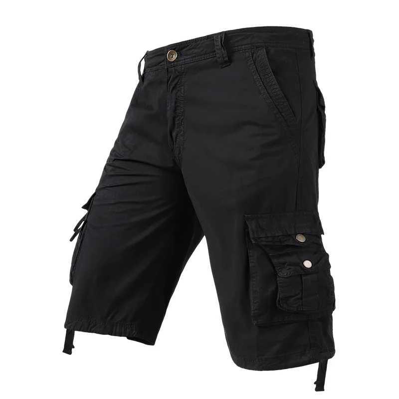 Summer Cargo Shorts Men Cotton Multi Pocket Casual Shorts Mens Fashion Outdoor Solid Short Pants Safari Style Sweatpants Man W250705