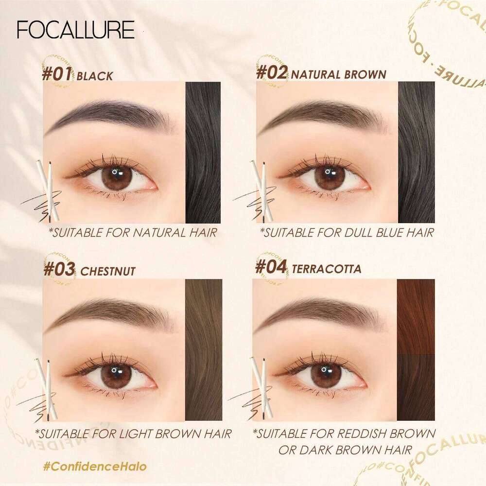FOCALLURE Eyebrow Sliding Design Soft Pencil Tip Ultra Fine Brow Pen Super Waterproof Natural Eye Makeup Cosmetics X250705