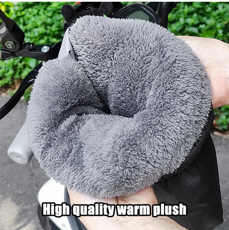Waterproof Motorcycle Handlebar Muffs - Winter Warm Gloves Bicycle Hand Covers All-Weather Hand Warmers S25118