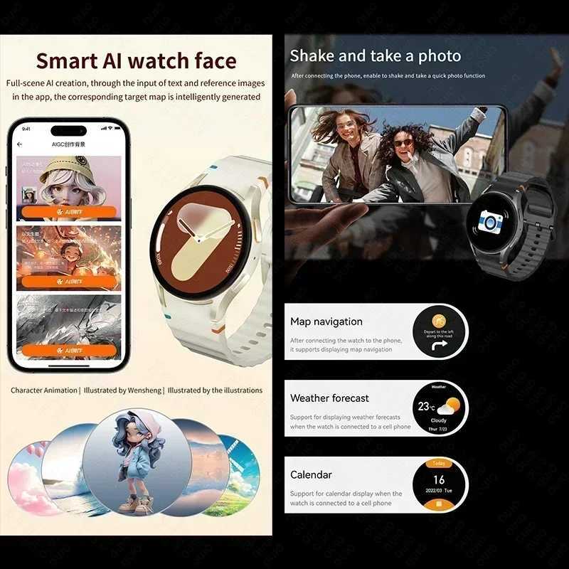For Galaxy Watch 7 Mini Smart Watch Men Women HD AMOLED Voice Call NFC GPS Tracker Sports Watches Custom Dial XJ250705
