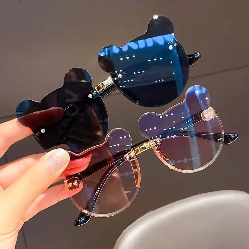 Kids Sun Bear Shape Children Glasses Trendy Girls Eyeglasses Shades Driver Anti-Glare Boys Cartoon Sunglasses ddmythur Z260305