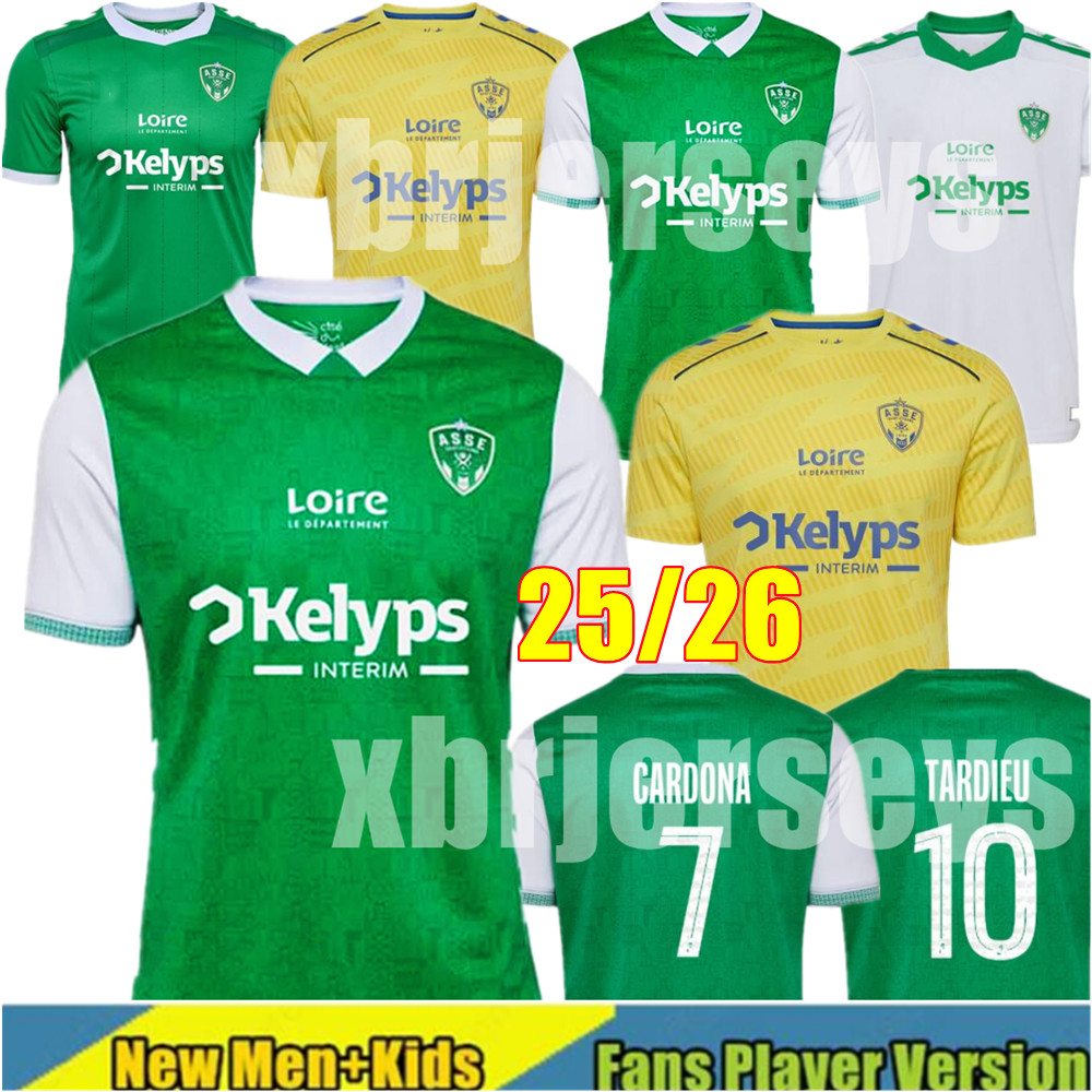 25 26 Saints Etienne Soccer Jerseys STASSIN ASSE Etienne KHAZRI AOUCHICHE BOAKYE BERIC Bouchouari DAVITASHVILI BOUDEBOUZ Youssouf maillot de Football shirts