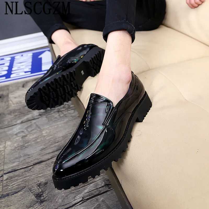 Loafers Dressing Shoes For Men Elegant Men Shoes Oxford Patent Leather Black Mens Shoes Casual Luxury Wedding Dress 2025 W250705
