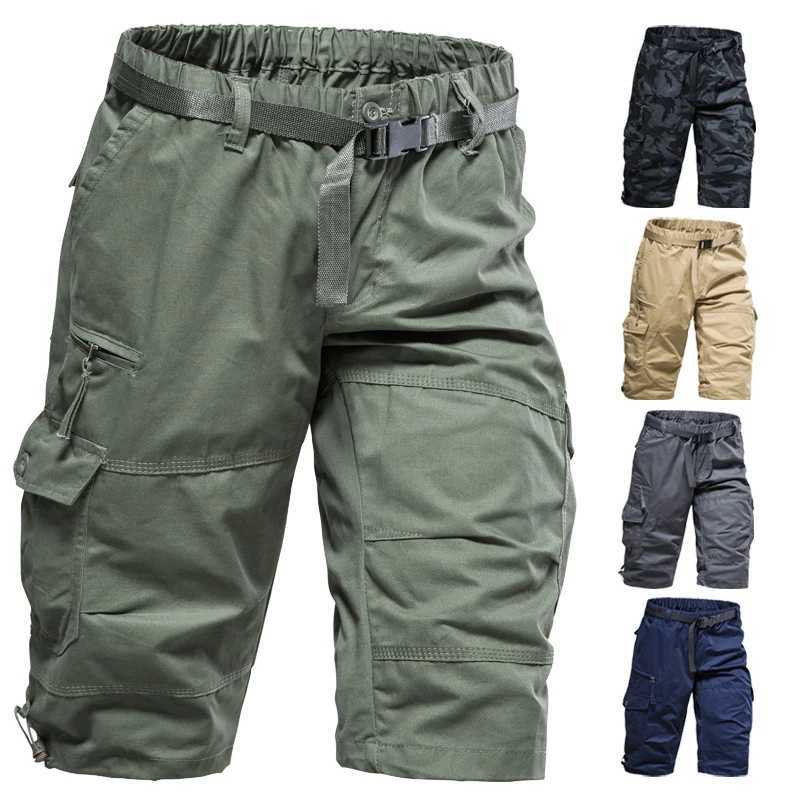Summer Cotton Shorts Men Lightweight Knee Pants Tactical Casual Sports Shorts Men Hiking Fishing Y2K Clothes W250705