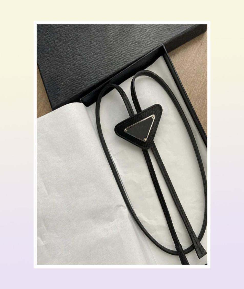 Fashion Designer Ties Girls With Triangle Pattern Letter Neckwear Leather Tie5182834