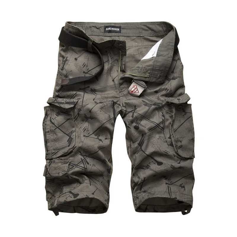 2025 Summer Cotton Mens Cargo Shorts Fashion Camouflage Mens Shorts Multi-Pocket Casual Camo Outdoors Towing Mens Short Pants W250705