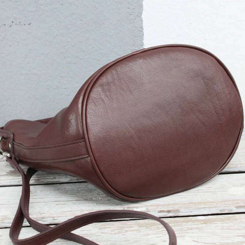 Natural Leather Handbag Bag For Women Vegetabletanned Cowhide Tote Classic Solid Color Versatile Handle Shoulder Crossbody Purse 2025/06/06 250705