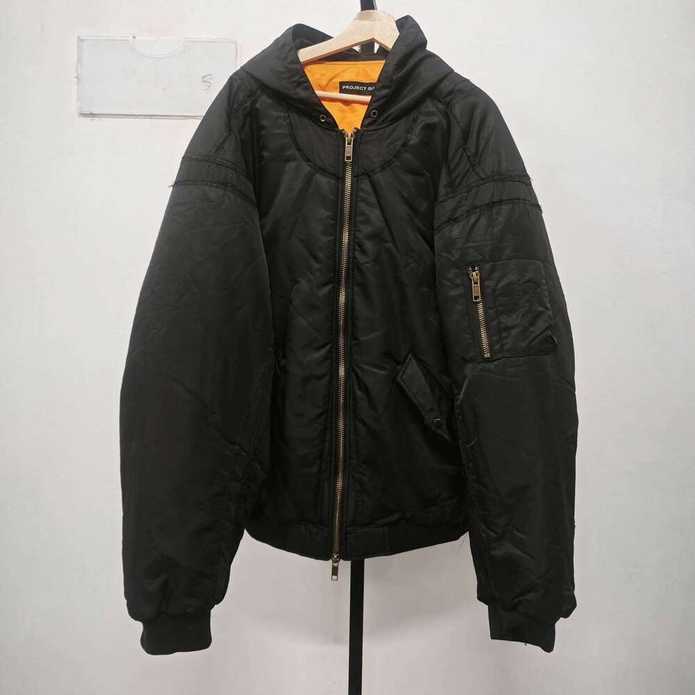 PFNW Winter New Black Cotton-Padded High Street Fashion Hooded Pocket Niche Design Cotton Jacket With Multiple Zippers 12C1161 250701 250701